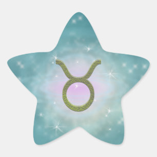 Pegatina En Forma De Estrella Rótulo Astrológico Taurus Zodiac de color escogido