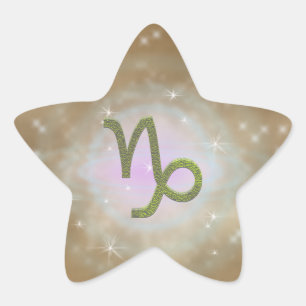 Pegatina En Forma De Estrella Rótulo Astrológico Zodiac Capricornio de color esc
