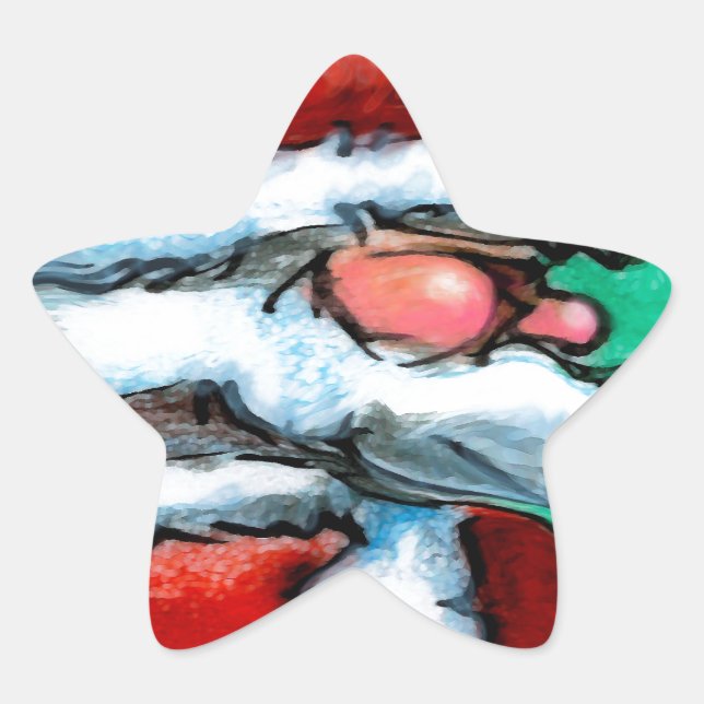 Pegatina En Forma De Estrella Santa Claus (Anverso)
