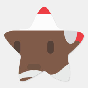 Pegatina En Forma De Estrella santa negro claus emoji