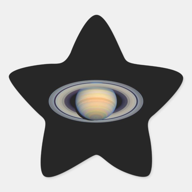 Pegatina En Forma De Estrella Saturno (Telescopio Hubble) (Anverso)