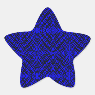 Pegatina En Forma De Estrella Scribe simple   Tejido Espejo   Azul  