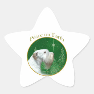 Pegatina En Forma De Estrella Sealyham Terrier Peace on Earth