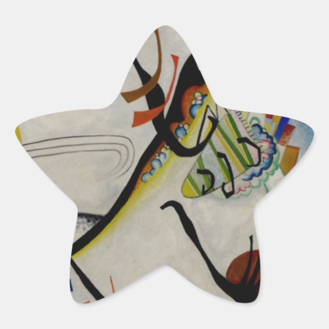 Pegatina En Forma De Estrella Segmento azul de Kandinsky (Anverso)
