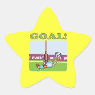 Pegatina En Forma De Estrella Segundo Objetivo de Rugby