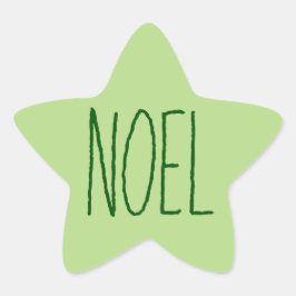 Pegatina En Forma De Estrella Sencilla palabra "Noel" Navidades Saludo