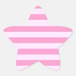 Pegatina En Forma De Estrella Sencillo patrón moderno de rayas rosadas