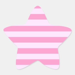 Pegatina En Forma De Estrella Sencillo patrón moderno de rayas rosadas