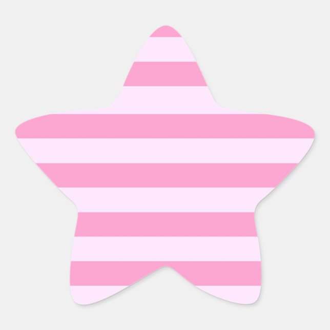 Pegatina En Forma De Estrella Sencillo patrón moderno de rayas rosadas (Anverso)