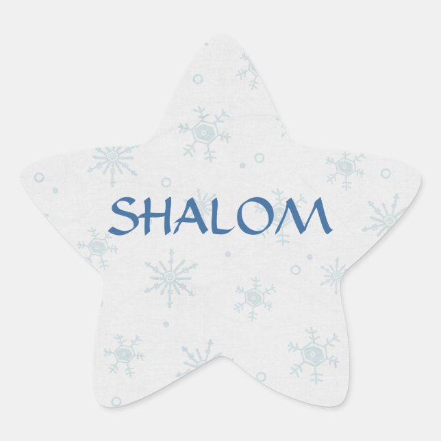 Pegatina En Forma De Estrella Shalom Wishes Hanukkah (Anverso)