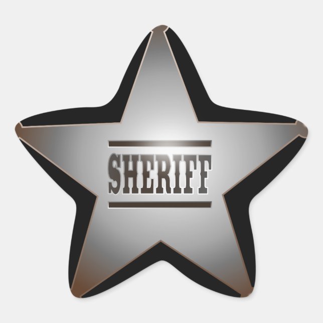 Pegatina En Forma De Estrella Sheriff (Anverso)
