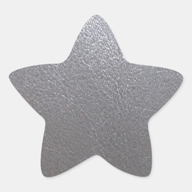 Pegatina En Forma De Estrella SILVER Gray Sparkke : Cuero look Finish (Anverso)
