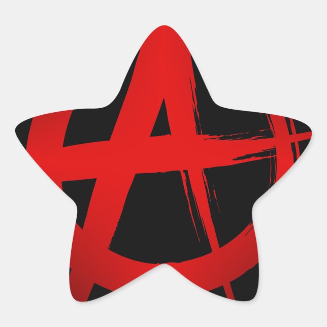 Pegatina En Forma De Estrella Símbolo de anarquía (Anverso)
