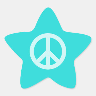 Pegatina En Forma De Estrella Símbolo de Paz de Aqua Suave