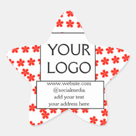 Pegatina En Forma De Estrella simple minimal agregue su logo/diseño aquí negocio