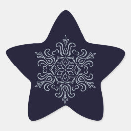 Pegatina En Forma De Estrella Snowflake Ornate