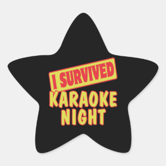PEGATINA EN FORMA DE ESTRELLA SOBREVIVÍ KARAOKE NOCHE