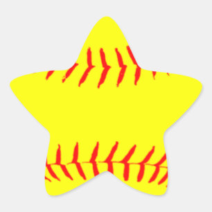 Pegatina En Forma De Estrella Softball personalizado