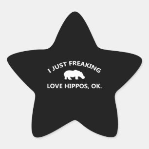 Pegatina En Forma De Estrella Solo me encanta el regalo de Hippos