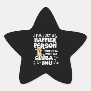 Pegatina En Forma De Estrella Solo soy una persona feliz cuando estoy con mi shi