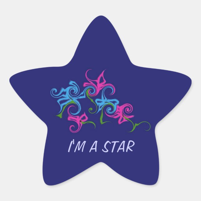 Pegatina En Forma De Estrella Soy una estrella (Anverso)