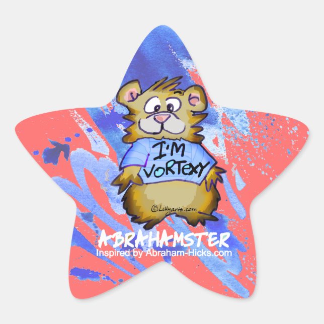Pegatina En Forma De Estrella Soy Vortexy Abrahamster Star (Anverso)