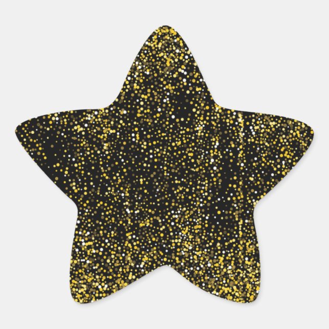 Pegatina En Forma De Estrella Star Stickers Gold Glitter  (Anverso)
