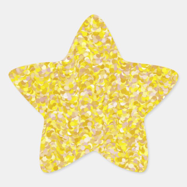 Pegatina En Forma De Estrella Star Yellow Abstract Glitter Background (Anverso)