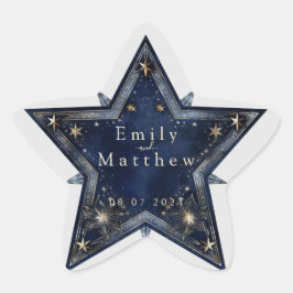 Pegatina En Forma De Estrella Starry Night Romance Boda
