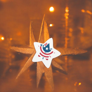 Pegatina En Forma De Estrella Stars Stripes Art
