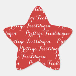 Pegatina En Forma De Estrella Ster Kerst tekst stickers "Prettige Feestdagen"