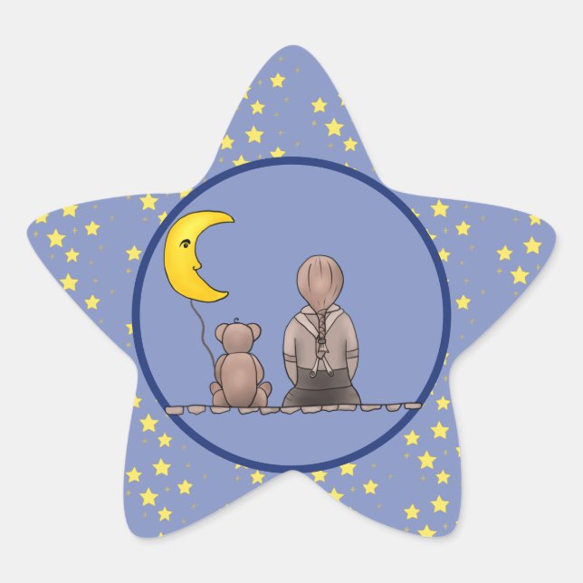 Pegatina En Forma De Estrella Sternengucker und Sterne  (Anverso)