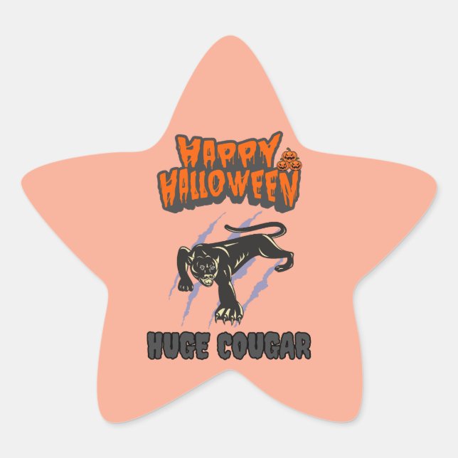 Pegatina En Forma De Estrella sticker custom cougar (Anverso)