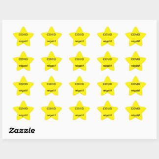 Pegatina En Forma De Estrella Sticker étoile jaune COVID négatif
