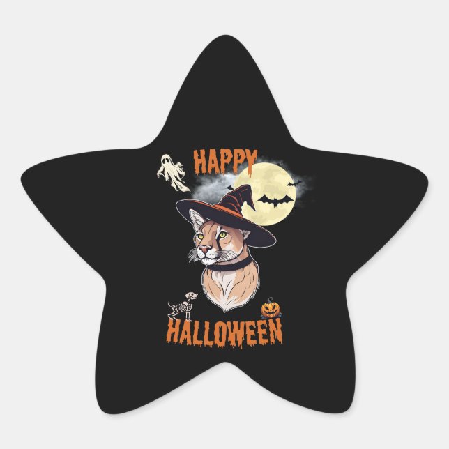 Pegatina En Forma De Estrella sticker halloween animals (Anverso)