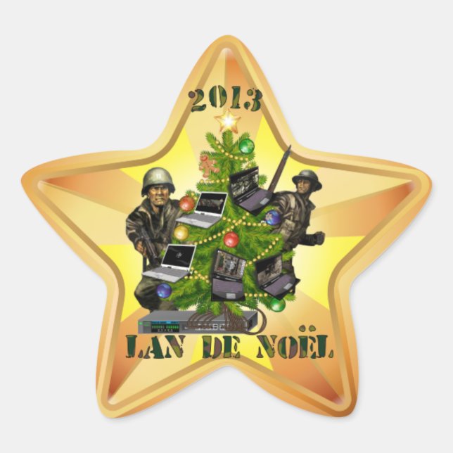 Pegatina En Forma De Estrella sticker LAN de Noël 2013 (Anverso)