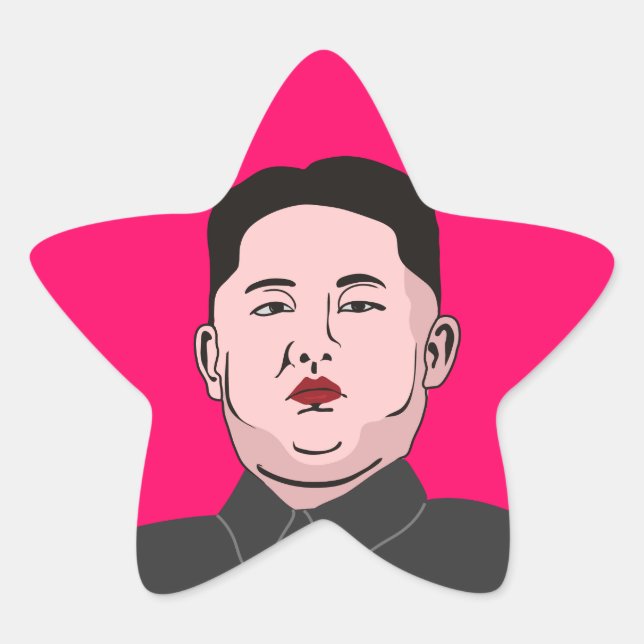 Pegatina En Forma De Estrella Stolid Kim Jong-un (Anverso)