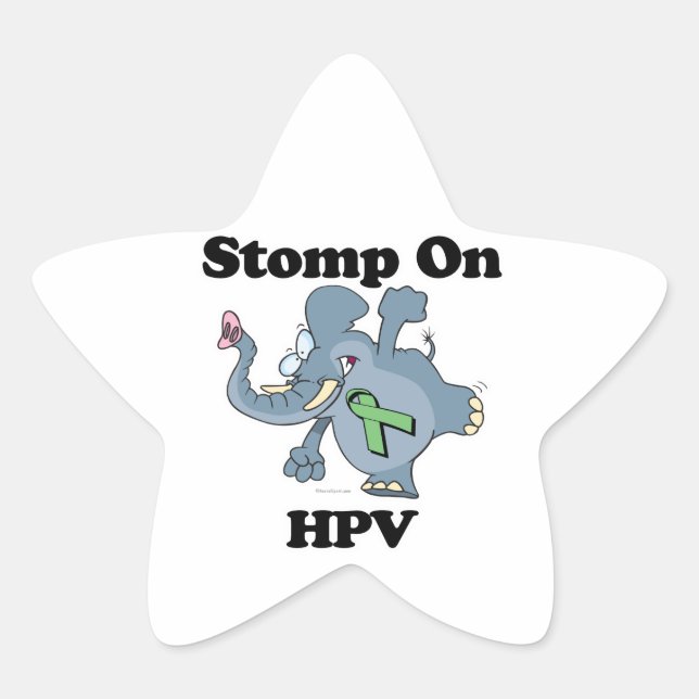 Pegatina En Forma De Estrella Stomp del elefante sobre el VPH (Anverso)