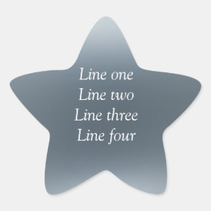 Pegatina En Forma De Estrella Su mensaje aquí fondo metálico gris azul