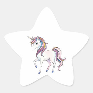 Pegatina En Forma De Estrella Sueños de unicornio mágicos - Diseño de fantasía c