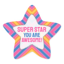 Super Star Eres Increíble Estrella Pegatina