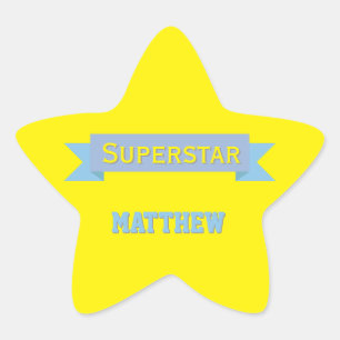 Pegatina En Forma De Estrella Superestrella con nombre personalizado