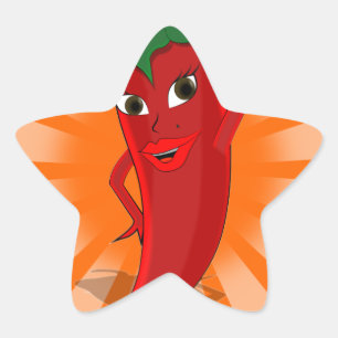 Pegatina En Forma De Estrella Superestrella del Red Pepper