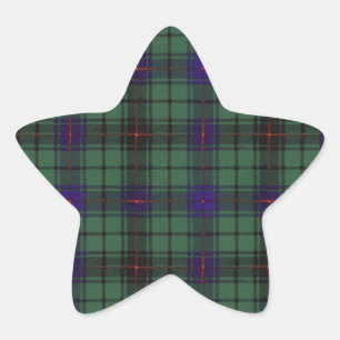 Pegatina En Forma De Estrella Tartán del escocés de la tela escocesa del clan 