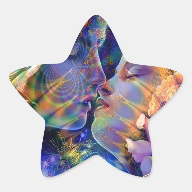 Pegatina En Forma De Estrella Te amo (Anverso)