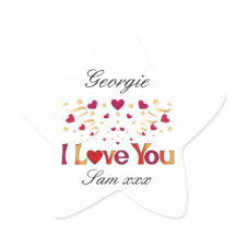 TE AMO Corazón Rojo Cinta Dorada San Valentín Vint