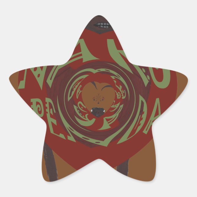 Pegatina En Forma De Estrella ¡Te amo! Nakupenda Sana (Anverso)