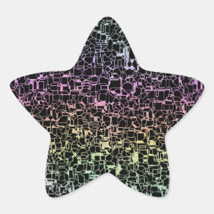 Pegatina En Forma De Estrella techno rainbo :