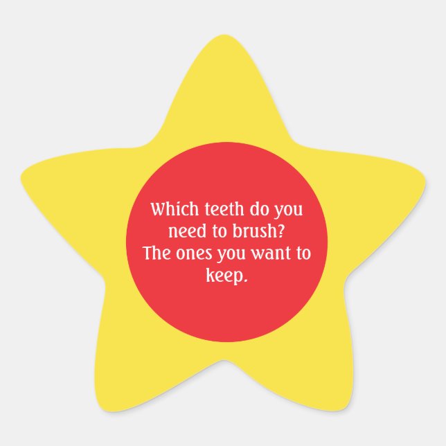 Pegatina En Forma De Estrella Teeth brushing jokes (Anverso)
