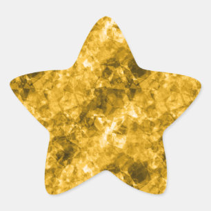 Pegatina En Forma De Estrella Textura cruzada amarilla